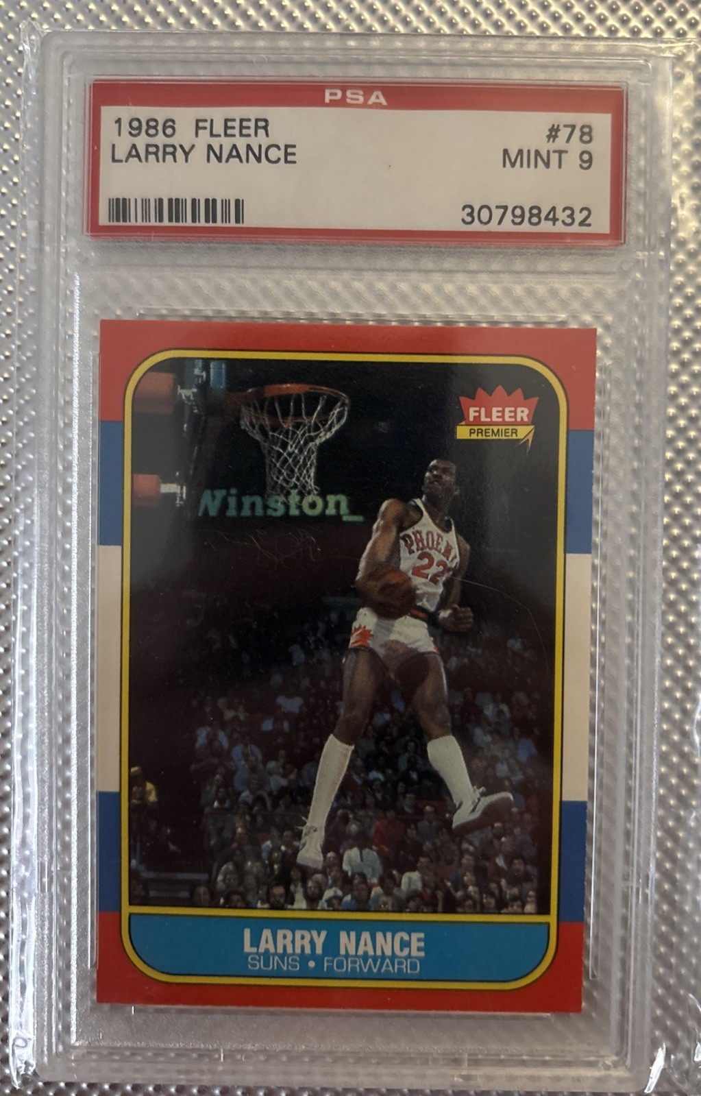 1986 FLEER BASKETBALL #78 LARRY NANCE PSA 9 MINT NICELY CENTERED