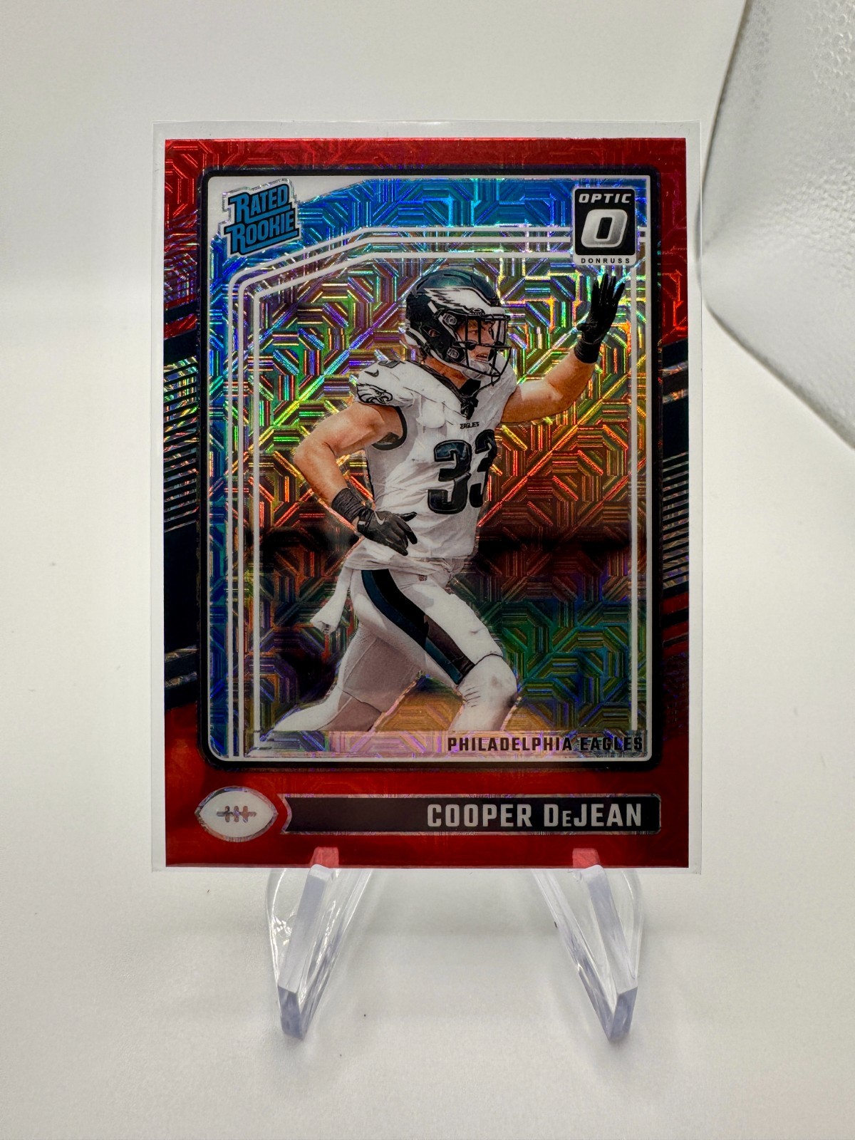 2024 Donruss Optic Cooper DeJean # 221 Rated Rookie Red Mojo (RC)