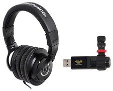Audio Technica ATH-M40x Studio Monitor Headphones CAD Recording Microphone
