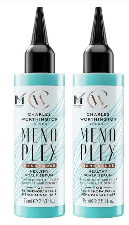 2 x 75 ml Charles Worthington MenoPlex Menopause Healthy Scalp Serum, FREE POST