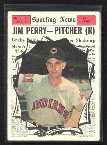 1961 Topps #584 Jim Perry - EX/NM Set Break!