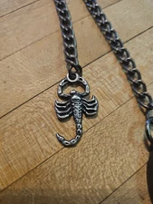 SCORPION Pewter Pendant, Chunky Choker/Wallet Belt Clip