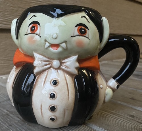 Transpac Halloween Johanna Parker Vampire Devil Mug Set Ceramic Spooky Retro - Picture 8 of 14