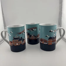 Colonial Williamsburg Coffee Mugs (3) Old Town Virginia History Cartoon Kitchen
