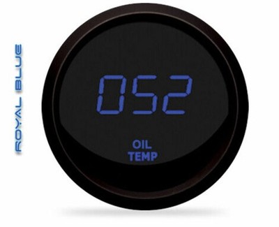 Intellitronix M9108B LED Digital Oil Temp Gauge 2-1/16'' 50 To 250 Black Blue