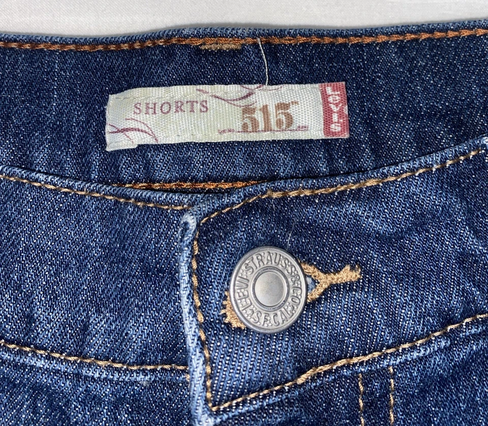 Pantalones Cortos Levi's Denim Para Mujer Talla 12 Azul Lavado Medio 515 Clásicos Informales Foto 3 de 4