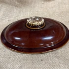 Hull Oven Proof  Casserole Brown Drip Lid Only 11x8.5 EUC Vintage