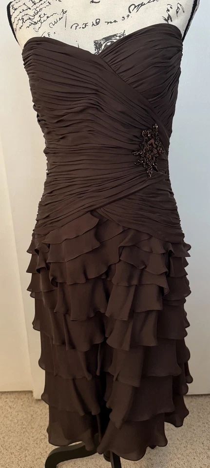 Abito Jovani in seta senza spalline con giacca taglia 10 stupendo e indossato una volta💖 - Immagine 3 di 4