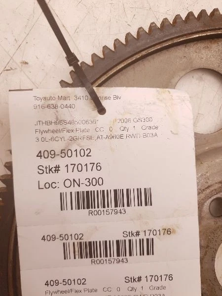 06-16 LEXUS IS350 6 CIL 3,0 L TRANSMISIÓN AUTOMÁTICA VOLANTE / PLACA FLEXIBLE Foto 4 de 4