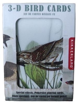 Kikkerland 3-D Bird Cards Spielkarten Vögel Natur Pokerkarten 3D Effekt