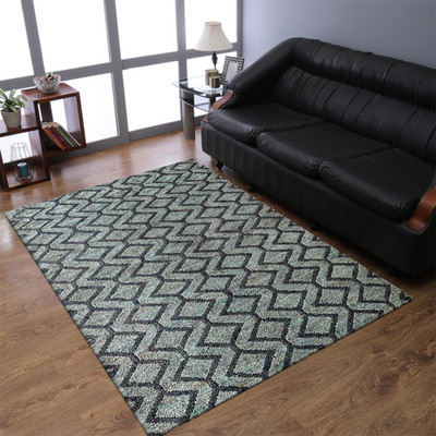 Rugsotic Carpets Hand Knotted Sumak Jute Eco-friendly Area Rug Geometric