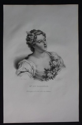 1830 - Marie Madeleine de Parabere Mätresse Lithographie Portrait Folio