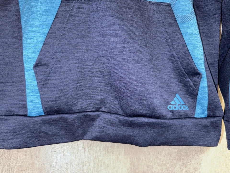 Adidas с капюшоном толстовка для мальчиков S/P/CH (8) синий длинные рукава кенгуру мешок - Изображение 3 из 4