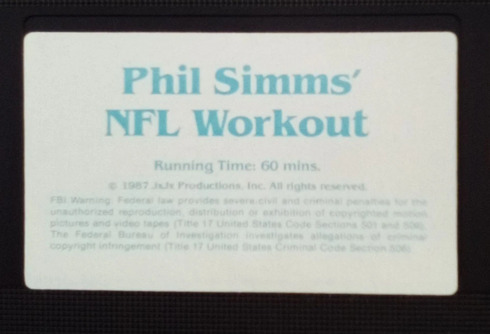 Phil Simms NFL Workout (Used VHS 1987) Developed by NY Giants Coach Jonny Parker Foto 3 de 4