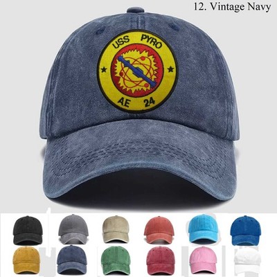Customized Embroidered Hat Us Naval Ship Uss Pyro Ae-24, Trucker Hat, Gift Idea