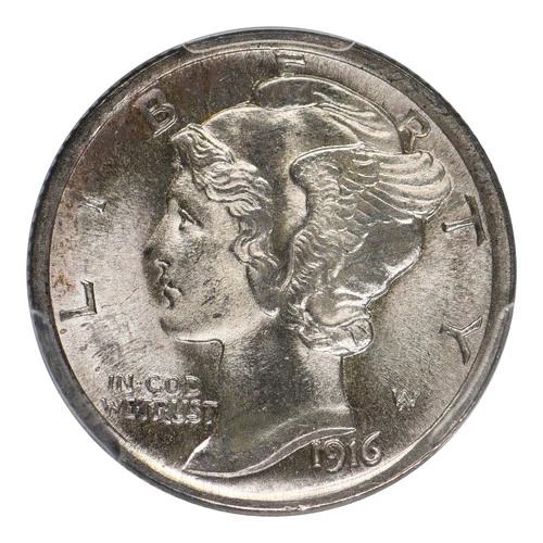 1916 Mercury Dime PCGS MS-65 FB
