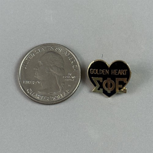 Vintage Sigma Phi Epsilon Order Of The Golden Heart Enamel Pin Pinback #54732 - Picture 2 of 3