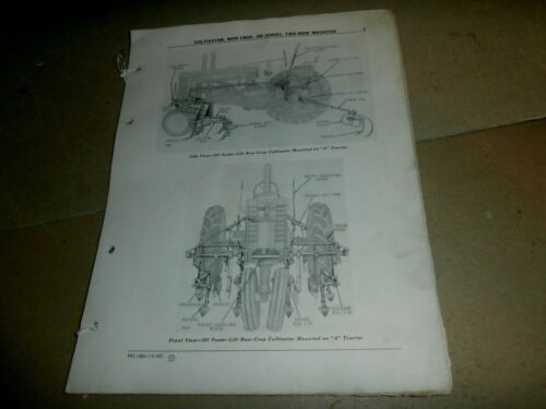 1950's John Deere Cultivator Row Crop 200 Series 2 Row Mounted Parts Catalog - Picture 1 of 5