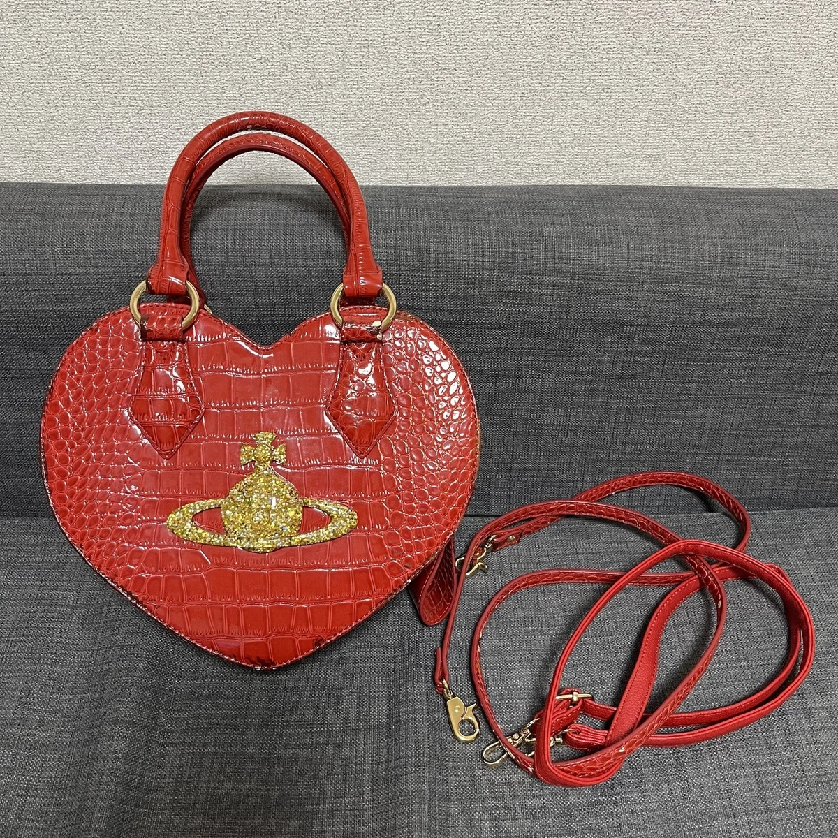 Vivienne Westwood Heart-shaped Backpack in Red