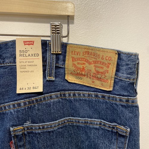 Wash Denim Blue Jeans Men 44x32 B\u0026T 
