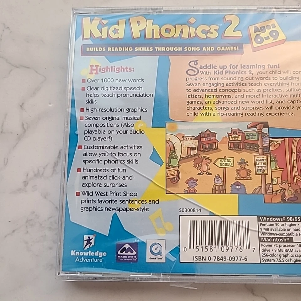 Kid Phonics 2 Ages 6-9 Builds Reading Skills Through songs and games NEW CD-ROM - Image 4 of 4