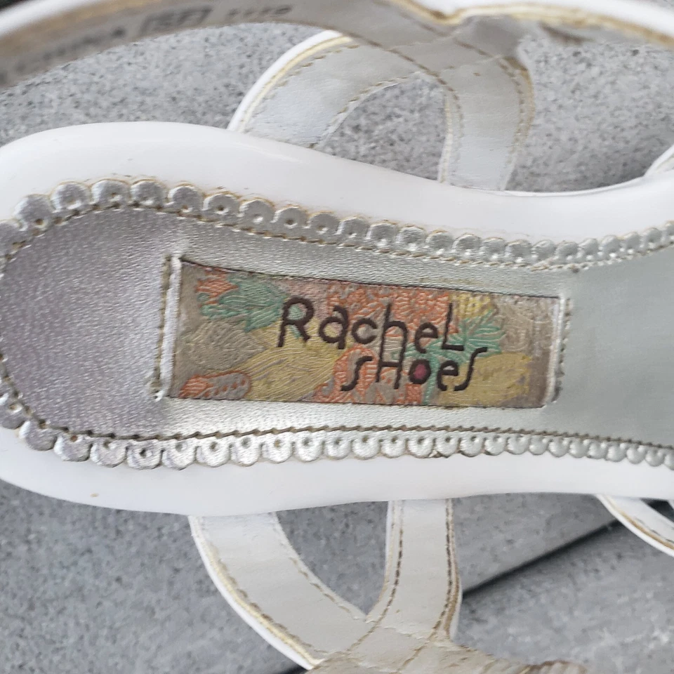 Rachel Niñas Pequeñas Sandalia Flor Blanca Hebilla Correa, Tacón Talla 13 Foto 4 de 4