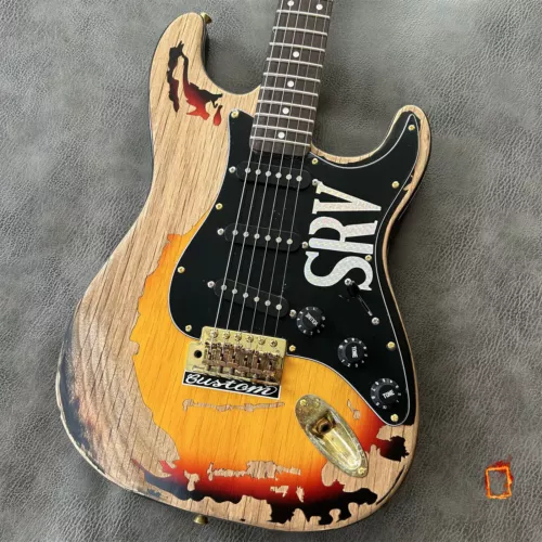 Custom ST Relic Aged SRV Electric Guitar SSS Pickups USA Warehouse In Stock