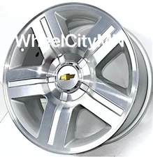22 inch silver machined Chevy Silverado 1500 Texas OE replica wheels 5291 6x5.5