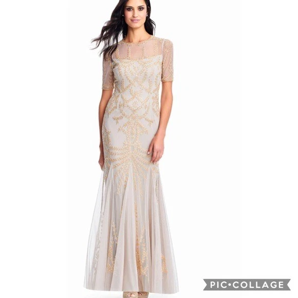 Vestido largo con cuentas Adrianna Papell Foto 3 de 4