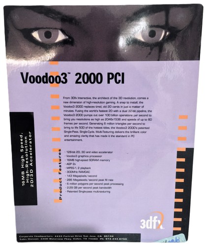 3dfx Voodoo3 2000 PCI 16MB Graphics Card, Upgradeable MEM, SGRAM Version, Poster - Picture 8 of 23