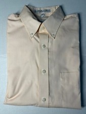 Geoffrey Beene Button Down Shirt Size 15 32/33 Wrinkle Free Pinpoint Oxford