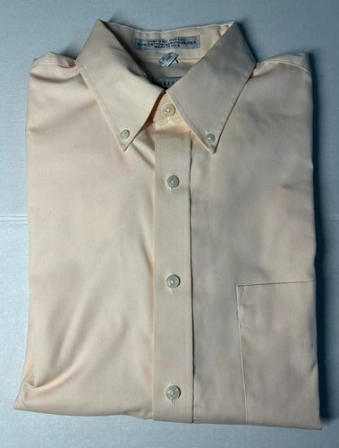 Geoffrey Beene Button Down Shirt Size 15 32/33 Wrinkle Free Pinpoint Oxford