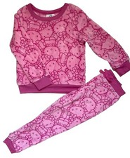 Hello Kitty Girls 2 PC Pink Long Sleeve Plush Pullover and Jogger Set Size 5 New