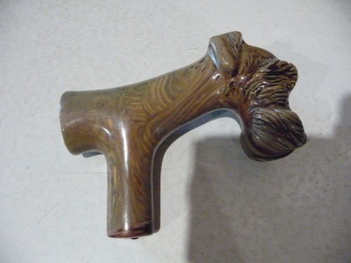 Vtg. Bakelite? Walking Cane Terrier Dog Head Handle - Picture 2 of 5