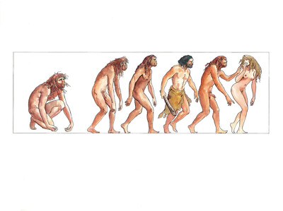 Stell-Es-Auf! Evolution des Menschen Erotik LGBTQ Sex Erotik Manara 30x40 Primat