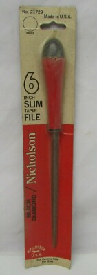 Vintage Black Diamond / Nicholson Rare 6 Inch Slim Taper File NOS No.21729