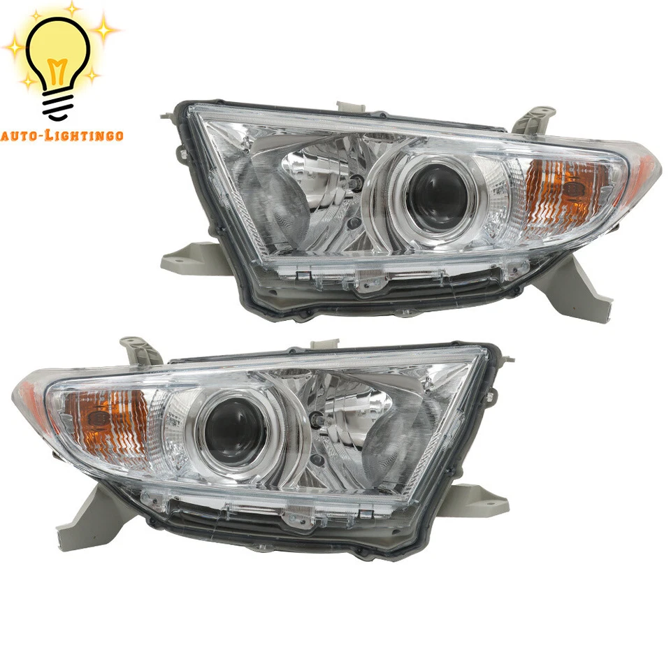 Left&Right Side Headlights Headamps Assembly For 2011-2013 Toyota Highlander - Image 3 of 4