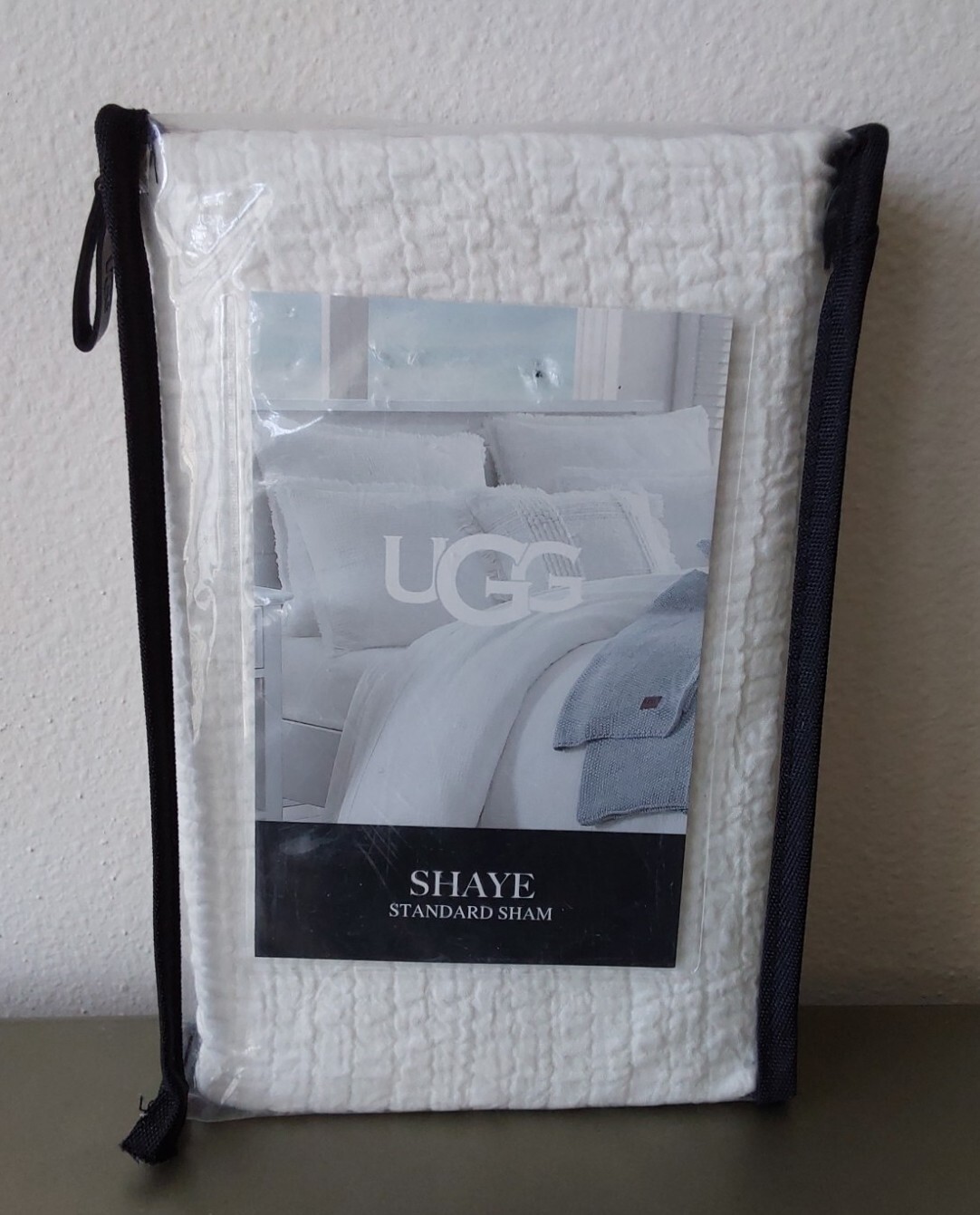 UGG Textured SHAYE White SNOW 100 Cotton Standard Pillow Sham 20 x