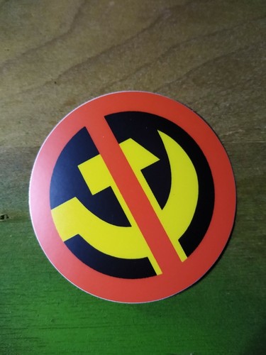 STOP COMMUNISM 5" STICKER Weatherproof AntiCom Marxism fascism leftist liberal - Picture 1 of 3