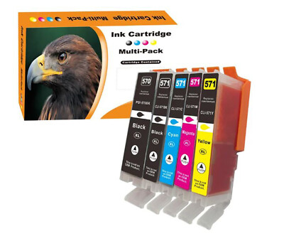5 Patronen passend für Canon Pixma TS6000 TS6050 TS6051 TS6052 570