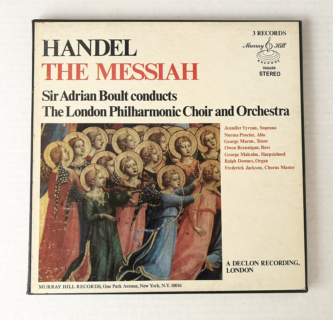 Complete Handel Messiah Sir Adrian Boult conducts The London Philharmonic 3LPBox