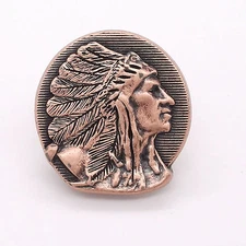 Right Facing Chief Head Concho Antique Copper 1-1/4" 3666-10 by Stecksstore