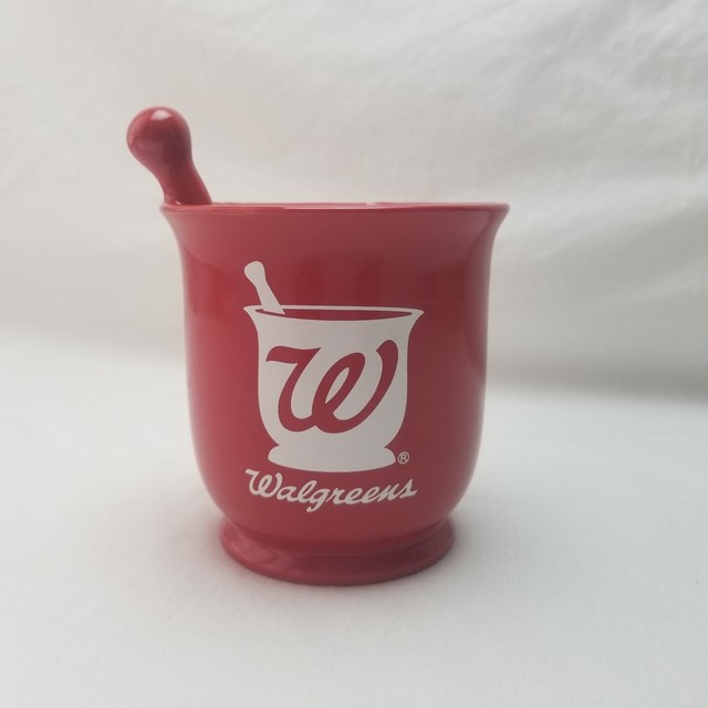 Walgreens Mortar and Pestle Red Pharmacy Coffee Cup Mug eBay