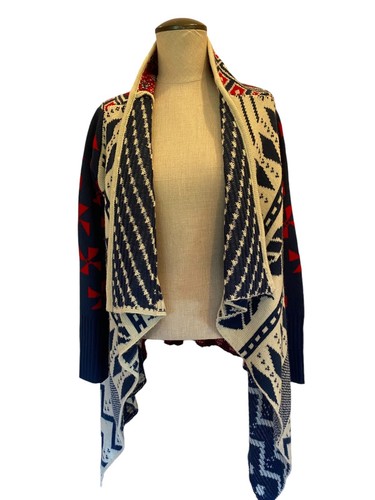 Haute Society Aztec Open Knit Cardigan Size XS Acrylic - Picture 2 of 6