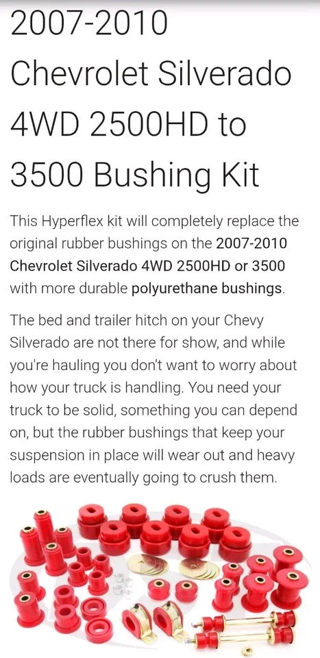 Energy Suspension Bushing Replacement Kit Chevrolet Silverado 2500 HD 4WD 2008 - Image 2 of 4