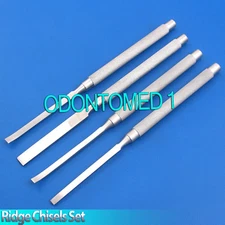 Chisels Str/Cvd Ridge Ends Dental Bone Splitting Surgical Instruments Set of 4