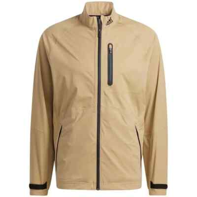 adidas RAIN.RDY Full-Zip Khaki Golf Rain Jacket Hemp HI3461 Men's