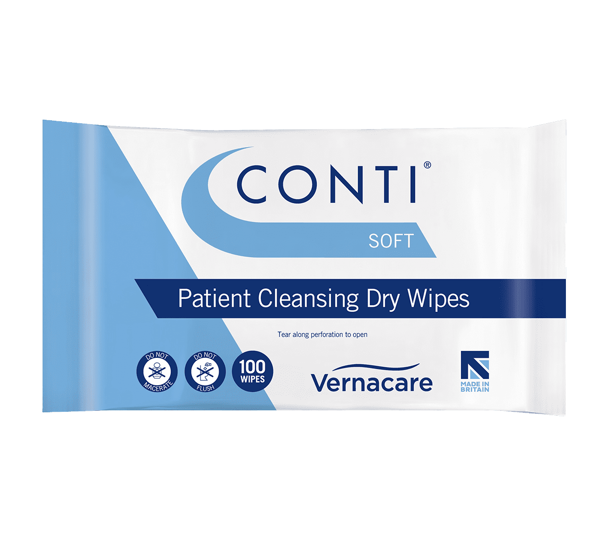 6 x Conti Soft Large Patient Dry Cleansing Wipes Packs of 100
