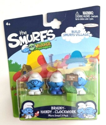 The Smurfs Micro Village Series 1 Brainy Handy Clockwork Mini