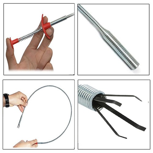 OUTILS DE DRAGAGE DE TUYAU À RESSORT 60 cm égouttage serpent/bâtons de nettoyage sabot enlever égout à cheveux - Photo 5/9